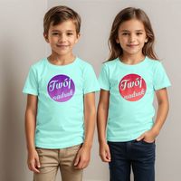 Dziecięca bawełniana koszulka z Twoim nadrukiem - miętowa 7-8