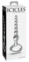 icicles szklany łańcuszek kulisty z uchwytem 20,5cm przezroczysty