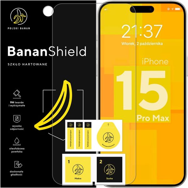 Szkło hartowane 9H BananShield do Apple iPhone 15 Pro Max zdjęcie 1