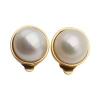 Klipsy - Perły białe koło 12 mm w złoconym srebrze