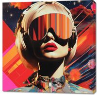 Obraz 100x100cm Retrofuturystyczna Muza