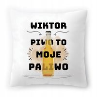 Poduszka Dla Wiktora Na Urodziny Ze Zdjęciem Na Prezent Biała 40X40 Cm