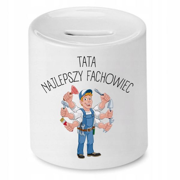 Skarbonka Dla Taty Tata Najlepszy Fachowiec Z Nadrukiem Ze Zdjęciem zdjęcie 1