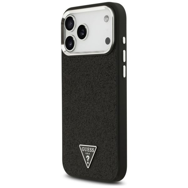 Etui Guess Glitter Triangle Logo MagSafe do iPhone 17 Pro Max czarny zdjęcie 2
