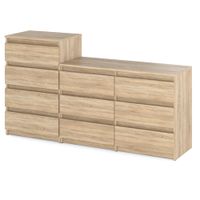 Komoda 10 Szuflad Szafka Młodzieżowa Stolik Rtv 160cm Salon Dąb Sonoma