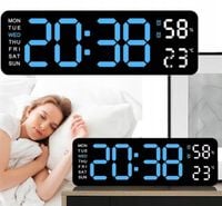 CYFROWY ZEGAR LED TERMOMETR HIGROMETR DATA TEMPERATURA USB CZARNY