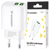 ładowarka sieciowa wozinsky cuwcw 2,4a 2 x usb-a - biała