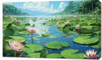 Obraz 100x60cm Sielankowy Staw Lilii
