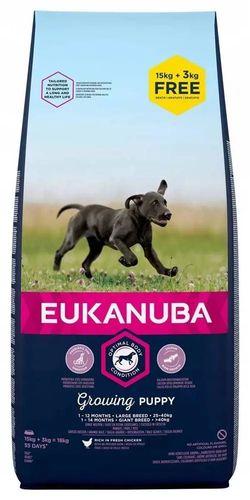 Eukanuba Puppy&Junior Large Breed 15kg + 3kg GRATIS na Arena.pl