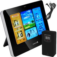 STACJA POGODOWA Higrometr Barometr Termometr Zegar Data BEZPRZEWODOWA