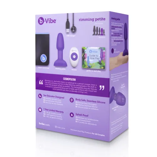 b-vibe rimming petite purple - kompaktowa maszyna intymna z pilotem na Arena.pl