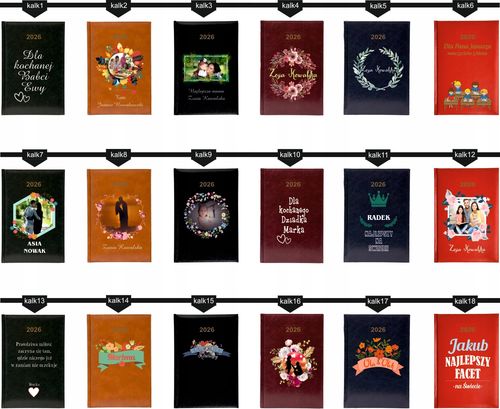 Tygodniowy KALENDARZ 2026 z TWOIM IMIENIEM A5 książkowy DOWOLNY NADRUK na Arena.pl