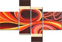 130CM 90 OBRAZ 4 ELEM POMARAŃCZOWY WIR ŚCIENNY