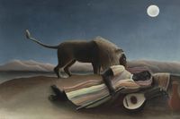 Plakat 91,5x61cm  The Sleeping Gypsy, Rousseau Vintage do Salonu