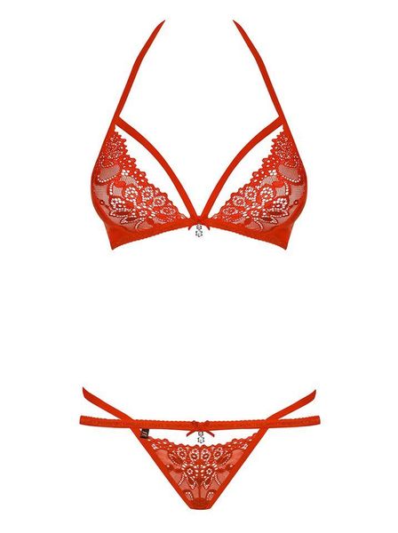 Zestaw Biustonosz i Stringi - Obsessive 838-SET-3 L/XL zdjęcie 3