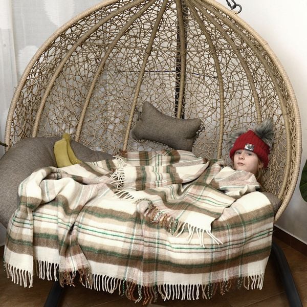 Koc Wełniany 150X200 Krata 18733 zdjęcie 1