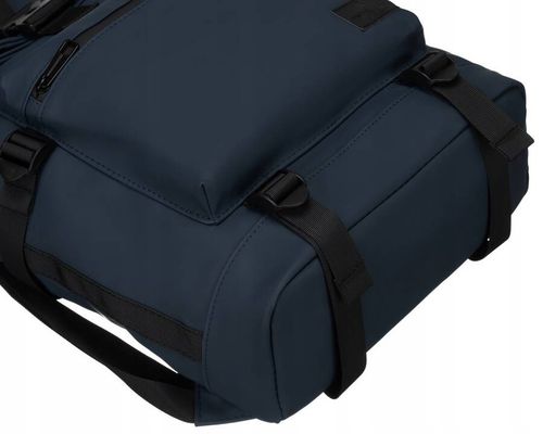 miejski, pojemny plecak typu roll-top w granatowym kolorze z zewnętrzną na Arena.pl