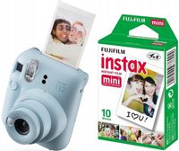 Aparat Fujifilm Instax Mini 12 niebieski + wkład biała ramka
