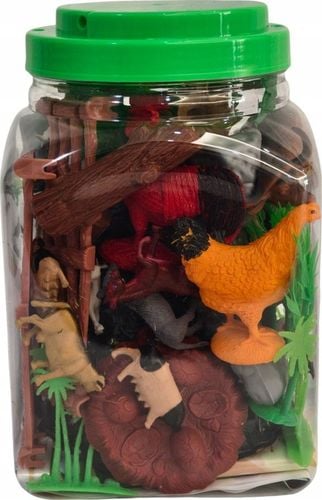 FARMA FIGURKI ZWIERZĘTA WIEŚ DUŻY ZESTAW W POJEMNIKU GOSPODARSKIE ZAGRODA M na Arena.pl