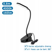2 x Lampa biurkowa zaciskowa LED z wtyczką Wydajna, energooszczędna 2.5W cz