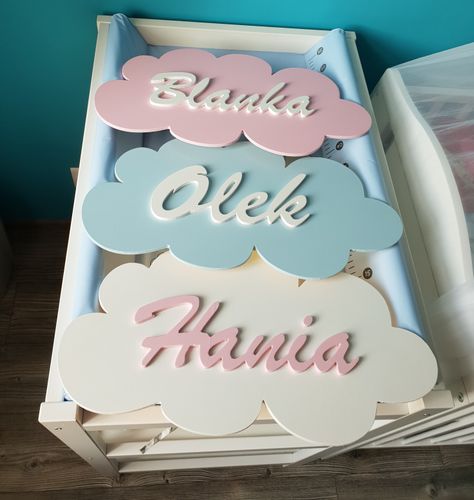 Lampka nocna chmurka z imieniem LED na baterie na Arena.pl