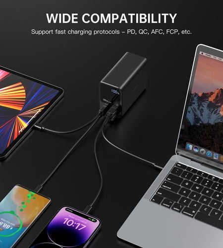 Powerbank stacja zasilania 27000 mAh 2x USB-A 2x USB-C 100W - czarny na Arena.pl