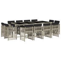 13-cz. zestaw mebli ogrodowych z poduszkami, jasnoszary