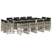 13-cz. zestaw mebli ogrodowych z poduszkami, jasnoszary