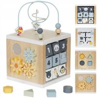 Drewniana kostka manipulacyjna edukacyjna dla dzieci Montessori Kinderlly