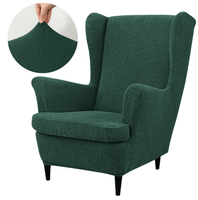 Pokrowiec Na Fotel Uszak Zielony Butelkowy Welur Żakard Wzory Elastyczny
