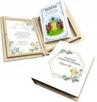 BIBLIA PREZENT NA PIERWSZĄ KOMUNIĘ PISMO ŚWIĘTE DLA DZIECKA PAMIĄTKA NADRUK