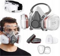 MASKA PRZECIWGAZOWA LAKIERNICZA GAZOWA PRZECIWPYŁOWA OCHRONNA + OKULARY