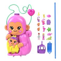 Polly Pocket Kompaktowa torebka Małpka Rio z dzieckiem HWP04 MATTEL