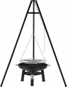 GRILL WĘGLOWY WISZĄCY NA TRÓJNOGU PALENISKO LUND CHROMOWANY RUSZT 61CM
