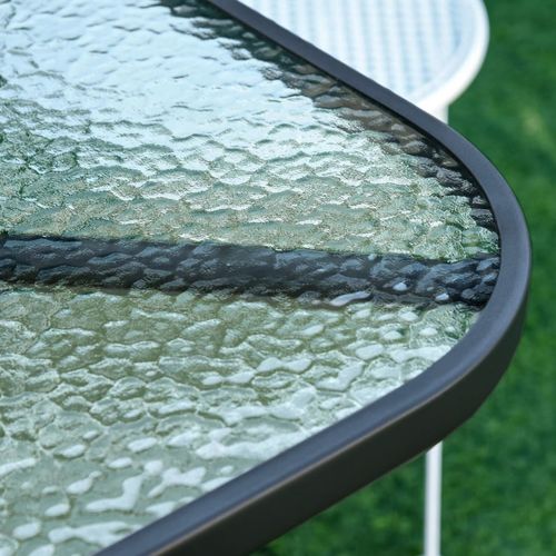 Stół ogrodowy szklany metalowy duży 140x80 cm na Arena.pl