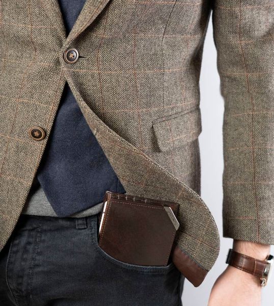 Portfel męski ze srebrnym akcentem Rovicky Brązowy zdjęcie 5