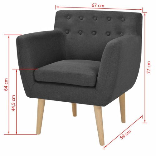 Fotel 67X59X77 Cm, Ciemnoszary Materiał na Arena.pl