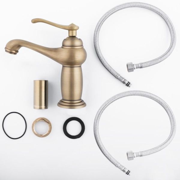 Bateria umywalkowa stojąca retro kran złota zdjęcie 8