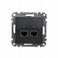 Sedna Design & Elements Gniazdo komputerowe podwójne RJ45 kat 5e UTP czarny