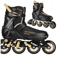 Rolki Rekreacyjne Kauczukowe Kółka ABEC-7 Młodzieżowe Czarno-złote NILS