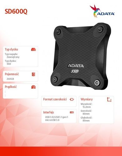 Dysk SSD External SD600Q 240GB USB3.1 Black na Arena.pl