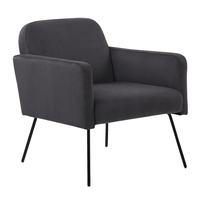 Fotel welurowy szary NARKEN