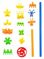 SŁOMKI ZESTAW KREATYWNY Klocki Konstrukcyjne Patyczki Rurki KUFEREK 1200 el