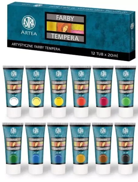 Farby tempera 20 ml, 12 kolorów zdjęcie 1