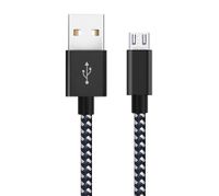 Kabel Pleciony Przewód Szybkie Ładowanie Micro USB 3m Sznurek Oplot Czarny