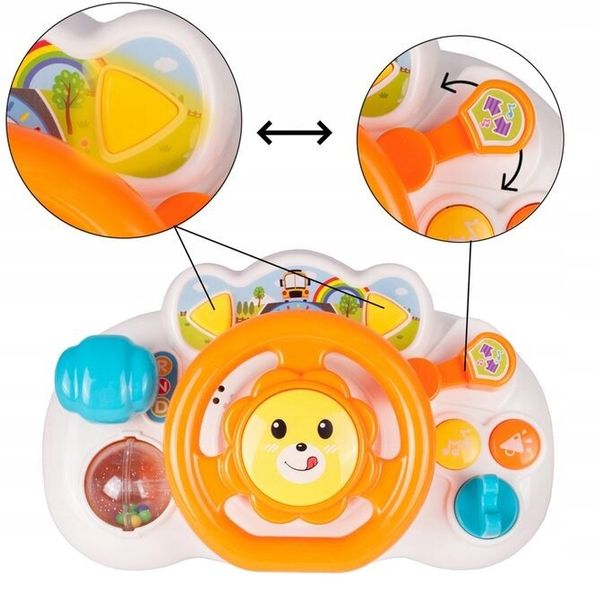 KIEROWNICA INTERAKTYWNA DLA DZIECKA NA WÓZEK MYZYKA ŚWIATŁA EDUKACJA zdjęcie 2