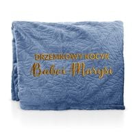 Niebieski Koc z Haftem dla Babci 160x200 Mikrofibra Prezent na Dzień Babci