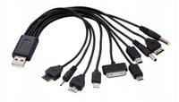 KABEL ŁADOWARKA USB MP3, GPS, TELE GSM 10w1 (1865)