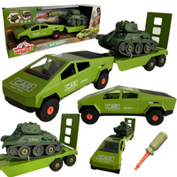 Zestaw Samochód Do Samodzielnego Montażu Przyczepa Czołg Śrubokręt 7654-B3C