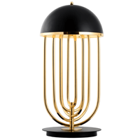 Lampa kopuła na stół Dolce vita ST-1602 black Step art deco czarna złota